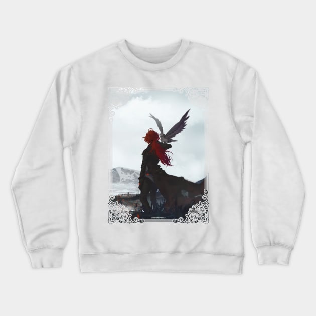 Diluc Ragnvindr with an Eagle - Genshin Impact Crewneck Sweatshirt by SaucyBandit